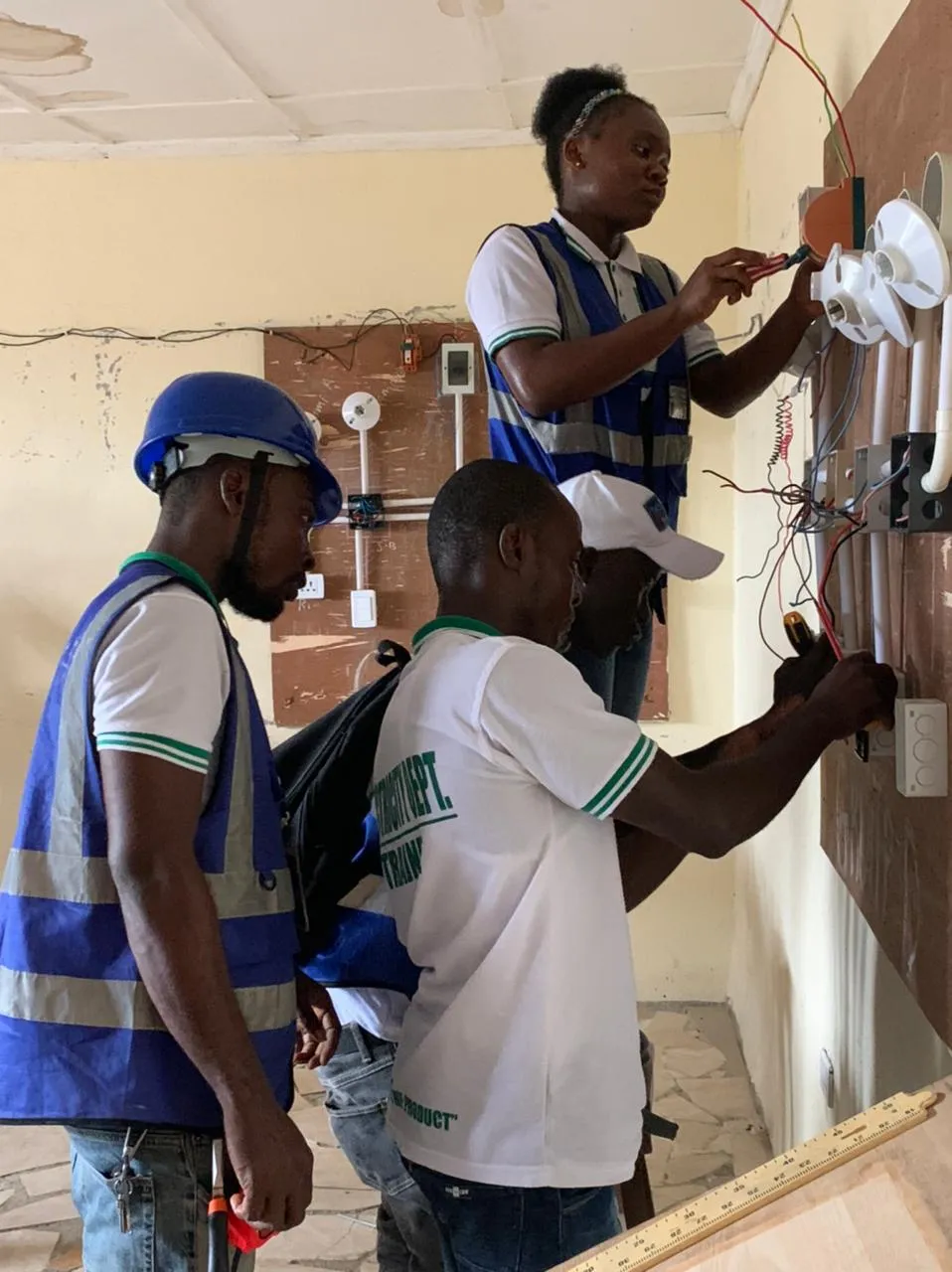 Female Electrician in Training